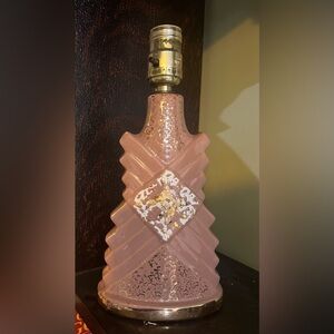 Vintage pink and gold ceramic lamp